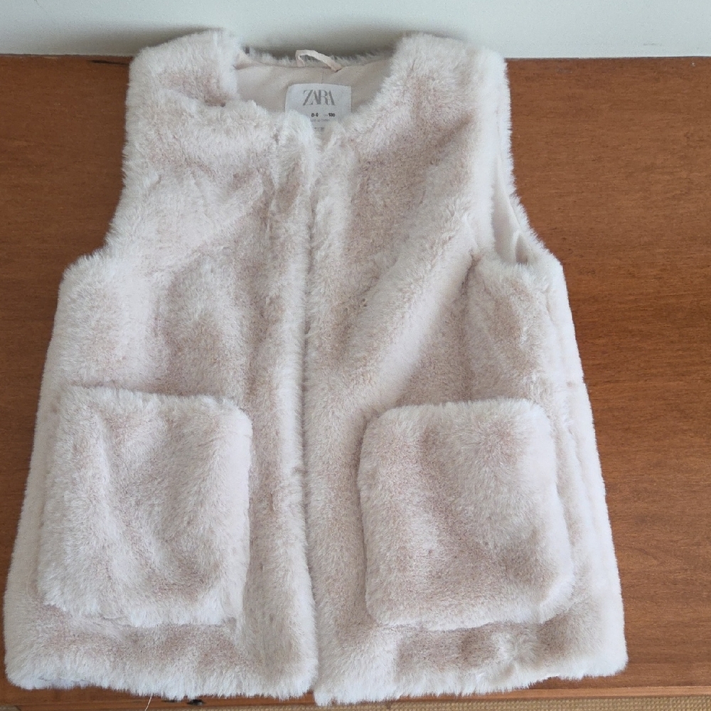 Zara Kids Cream Furry Vest